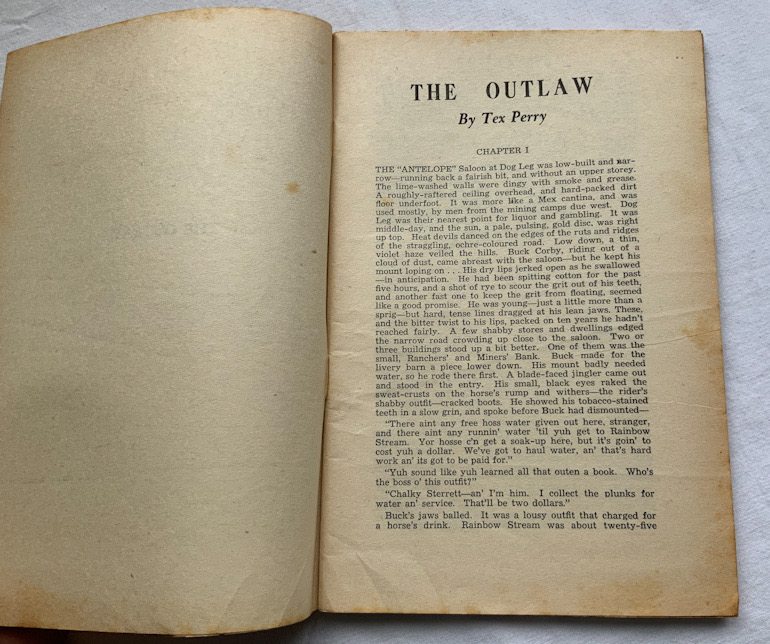 THE OUTLAW Australian Currawong Western pulp fiction book